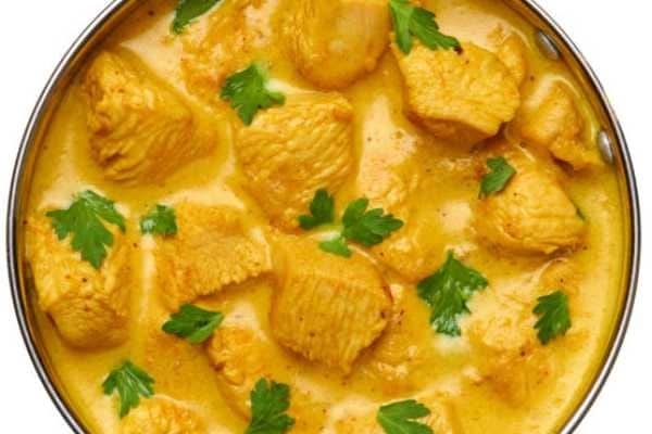 Chicken Coconut Korma and Chicken Vindaloo.
