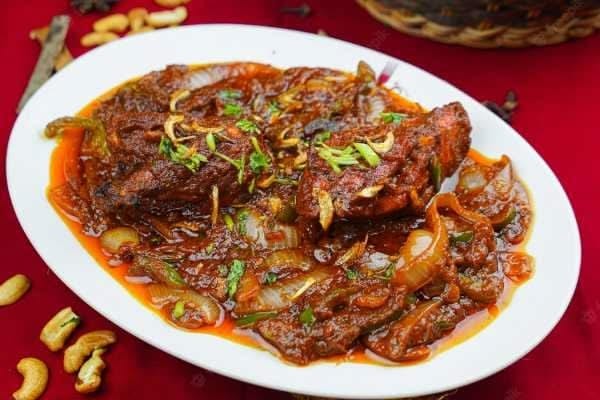 Lamb Vindaloo and Chicken Curry.