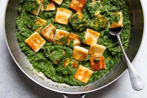 Saag Paneer with Butter Naan.