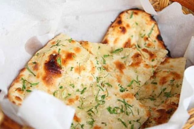 Butter Chicken with Garlic Naan.